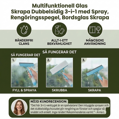 3-i-1 Multifunktionell Glasrengöringsstång