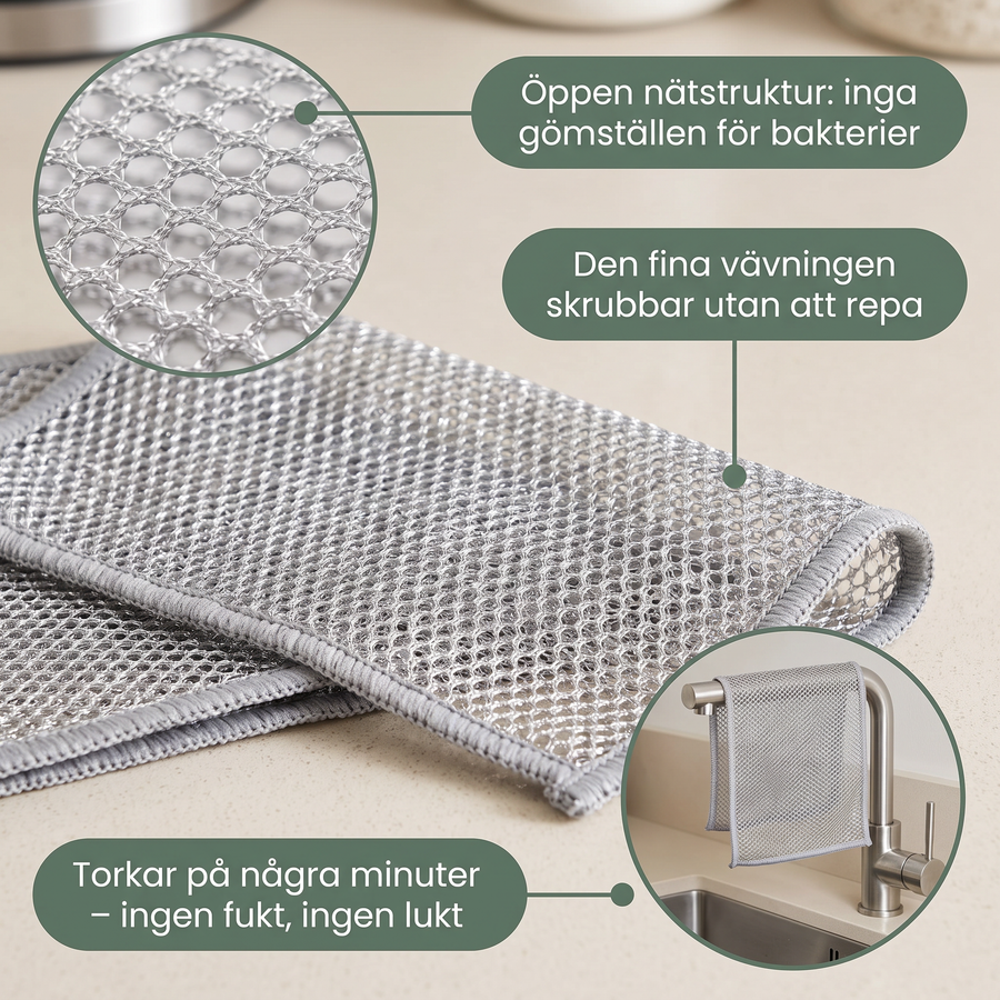 EasyClean öppen nätstruktur som inte repar